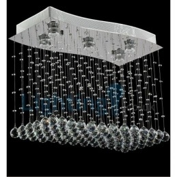 Lustre moderno contemporâneo, luminária pendente embutida, luz de gota de chuva de cristal