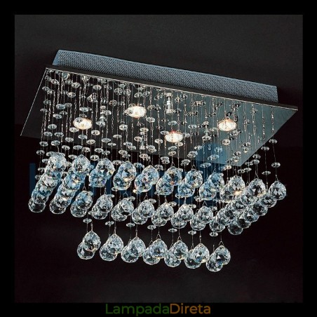Lustre moderno contemporâneo, luminária pendente embutida, luz de gota de chuva de cristal Lustre moderno contemporâneo, luminária pendente embutida, luz de gota de chuva de cristal