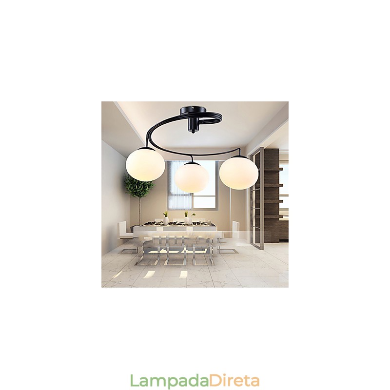 Luminárias pendentes modernas contemporâneas de metal
