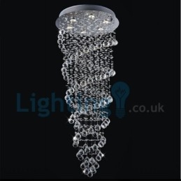 Lustre moderno contemporâneo, luminária pendente embutida, luz de gota de chuva de cristal