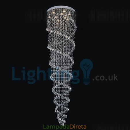 Lustre moderno contemporâneo, luminária pendente embutida, luz de gota de chuva de cristal Lustre moderno contemporâneo, luminária pendente embutida, luz de gota de chuva de cristal