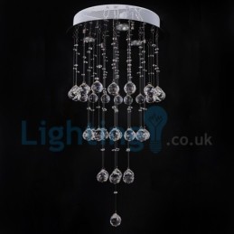 Lustre moderno contemporâneo, luminária pendente embutida, luz de gota de chuva de cristal