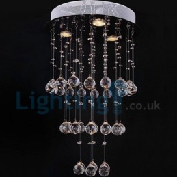 Lustre moderno contemporâneo, luminária pendente embutida, luz de gota de chuva de cristal