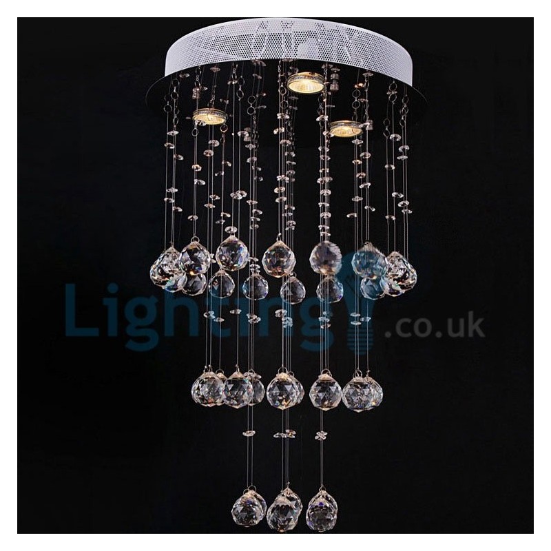 Lustre moderno contemporâneo, luminária pendente embutida, luz de gota de chuva de cristal