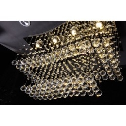 Lustre moderno contemporâneo, luminária pendente embutida, luz de gota de chuva de cristal
