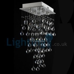 Lustre moderno contemporâneo, luminária pendente embutida, luz de gota de chuva de cristal