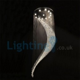 Lustre moderno contemporâneo, luminária pendente embutida, luz de gota de chuva de cristal