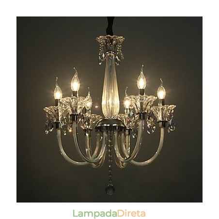 Lustre estilo americano Lodge 6 luzes com cúpula de vidro Lustre estilo americano Lodge 6 luzes com cúpula de vidro