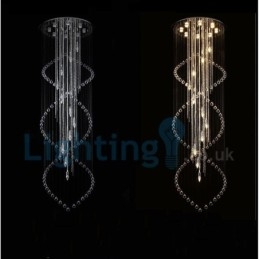 Lustre moderno contemporâneo, luminária pendente embutida, luz de gota de chuva de cristal