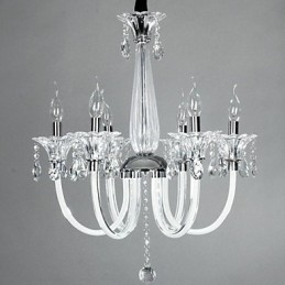 Lustre estilo americano Lodge 6 luzes com cúpula de vidro