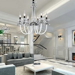 Lustre estilo americano Lodge 6 luzes com cúpula de vidro