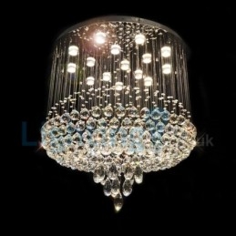 Lustre moderno contemporâneo, luminária pendente embutida, luz de gota de chuva de cristal