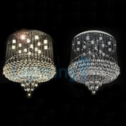 Lustre moderno contemporâneo, luminária pendente embutida, luz de gota de chuva de cristal
