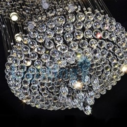 Lustre moderno contemporâneo, luminária pendente embutida, luz de gota de chuva de cristal