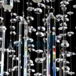 Lustre moderno contemporâneo, luminária pendente embutida, luz de gota de chuva de cristal