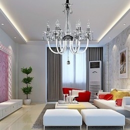 Lustre estilo americano Lodge 6 luzes com cúpula de vidro