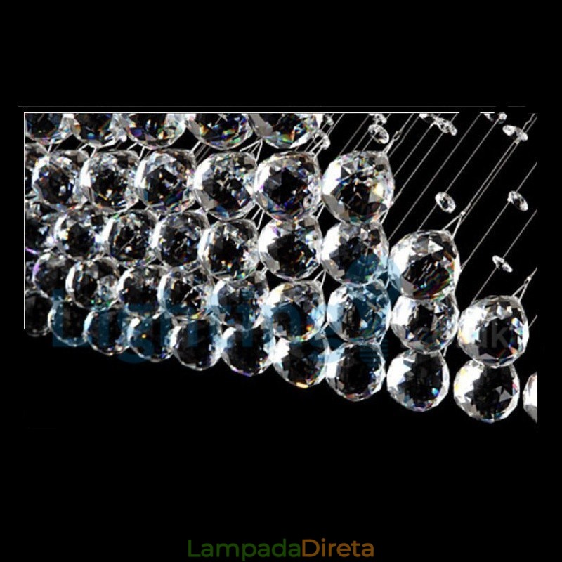 Lustre moderno contemporâneo, luminária pendente embutida, luz de gota de chuva de cristal