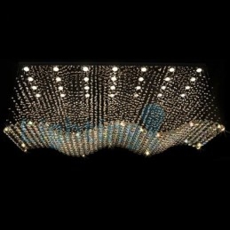 Lustre moderno contemporâneo, luminária pendente embutida, luz de gota de chuva de cristal