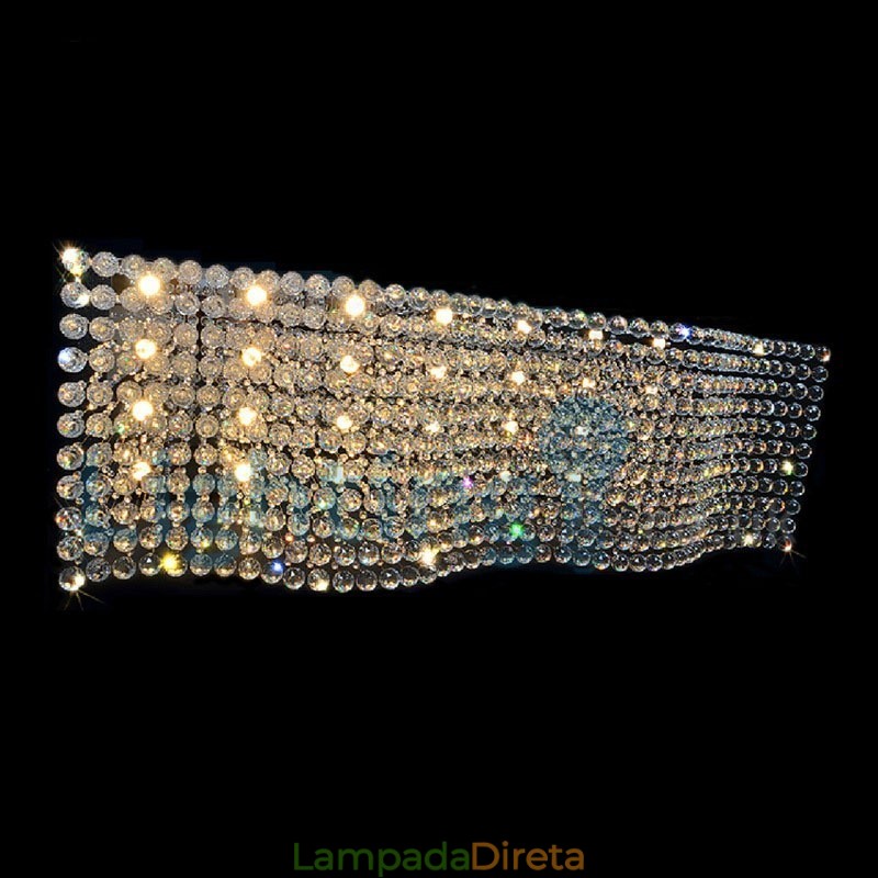 Lustre moderno contemporâneo, luminária pendente embutida, luz de gota de chuva de cristal