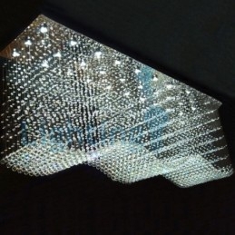 Lustre moderno contemporâneo, luminária pendente embutida, luz de gota de chuva de cristal