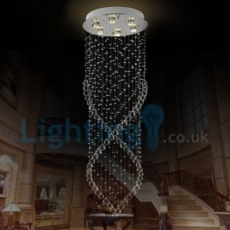Lustre moderno contemporâneo, luminária pendente embutida, luz de gota de chuva de cristal