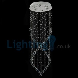 Lustre moderno contemporâneo, luminária pendente embutida, luz de gota de chuva de cristal