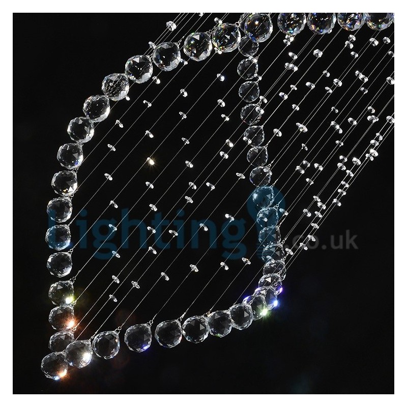 Lustre moderno contemporâneo, luminária pendente embutida, luz de gota de chuva de cristal
