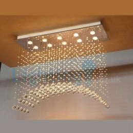 Lustre moderno contemporâneo, luminária pendente embutida, luz de gota de chuva de cristal
