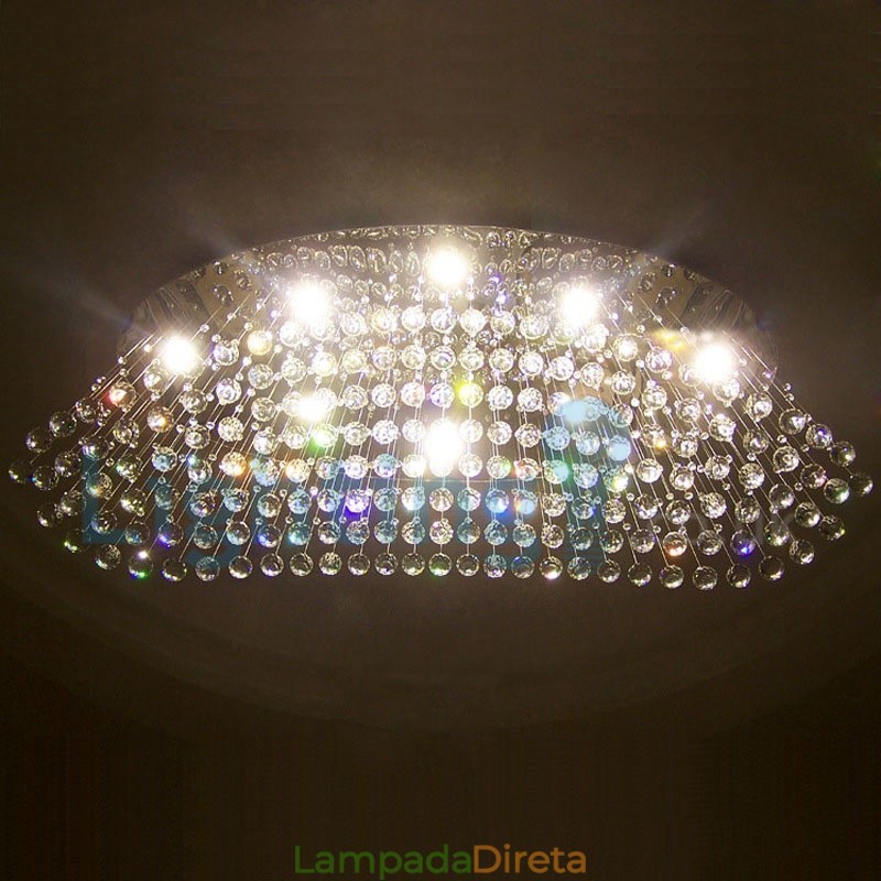 Lustre moderno contemporâneo, luminária pendente embutida, luz de gota de chuva de cristal