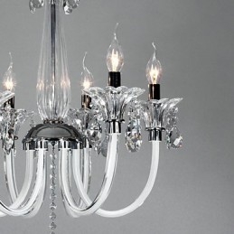Lustre estilo americano Lodge 6 luzes com cúpula de vidro