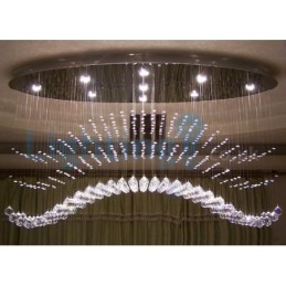 Lustre moderno contemporâneo, luminária pendente embutida, luz de gota de chuva de cristal