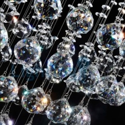 Lustre moderno contemporâneo, luminária pendente embutida, luz de gota de chuva de cristal