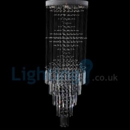 Lustre moderno contemporâneo, luminária pendente embutida, luz de gota de chuva de cristal