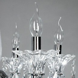 Lustre estilo americano Lodge 6 luzes com cúpula de vidro