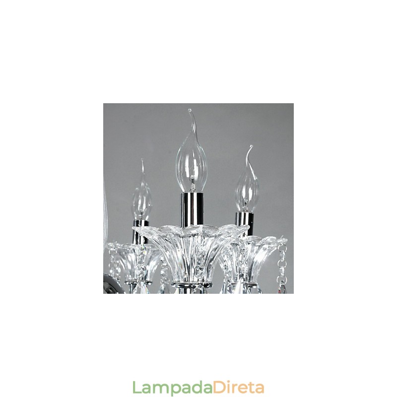 Lustre estilo americano Lodge 6 luzes com cúpula de vidro