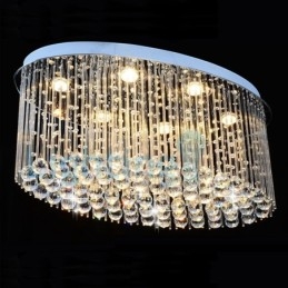 Lustre moderno contemporâneo, luminária pendente embutida, luz de gota de chuva de cristal
