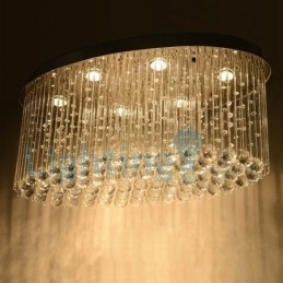 Lustre moderno contemporâneo, luminária pendente embutida, luz de gota de chuva de cristal