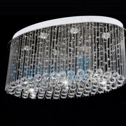 Lustre moderno contemporâneo, luminária pendente embutida, luz de gota de chuva de cristal