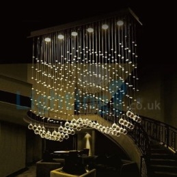 Lustre moderno contemporâneo, luminária pendente embutida, luz de gota de chuva de cristal