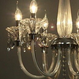 Lustre estilo americano Lodge 6 luzes com cúpula de vidro