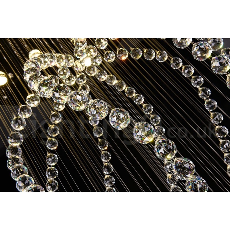 Lustre moderno contemporâneo, luminária pendente embutida, luz de gota de chuva de cristal