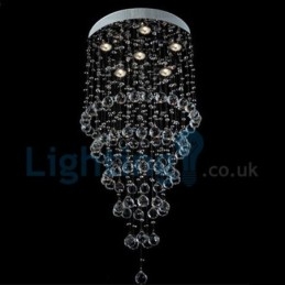 Lustre moderno contemporâneo, luminária pendente embutida, luz de gota de chuva de cristal