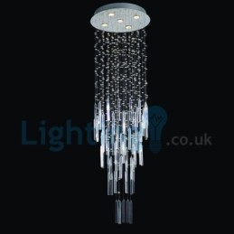 Lustre moderno contemporâneo, luminária pendente embutida, luz de gota de chuva de cristal