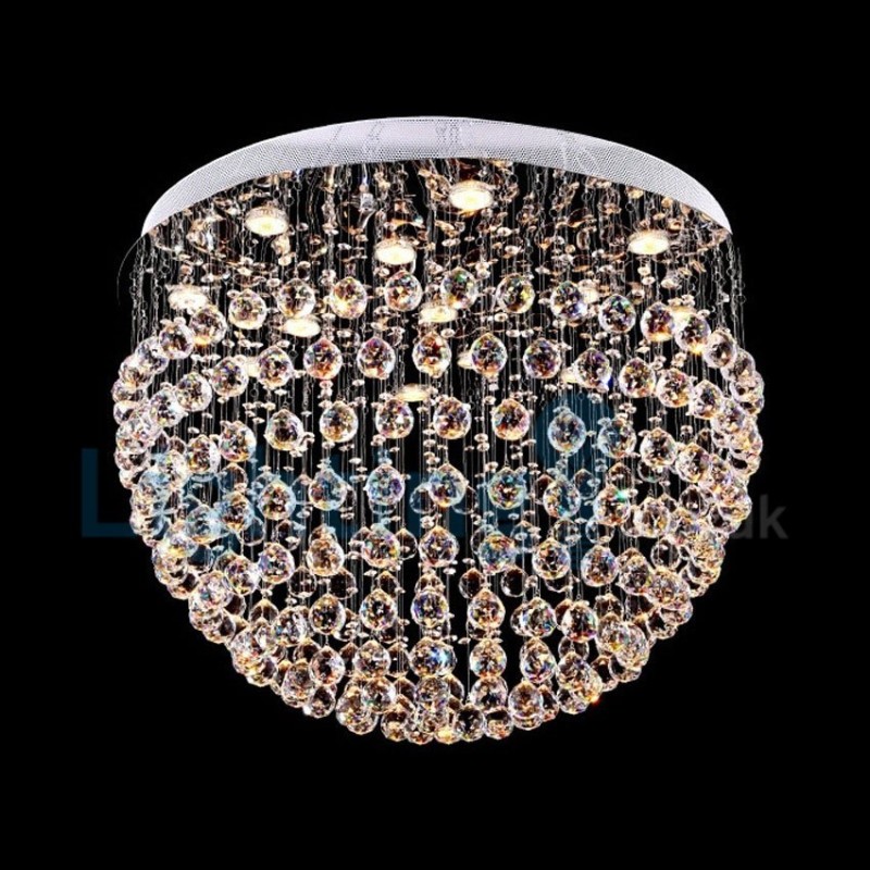 Lustre moderno contemporâneo, luminária pendente embutida, luz de gota de chuva de cristal