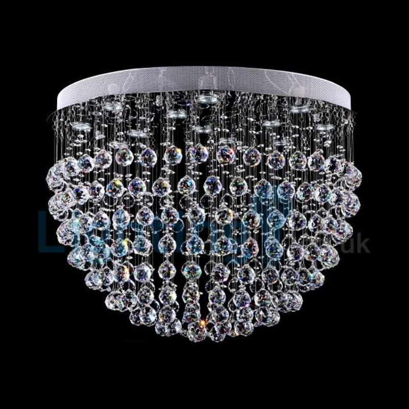 Lustre moderno contemporâneo, luminária pendente embutida, luz de gota de chuva de cristal