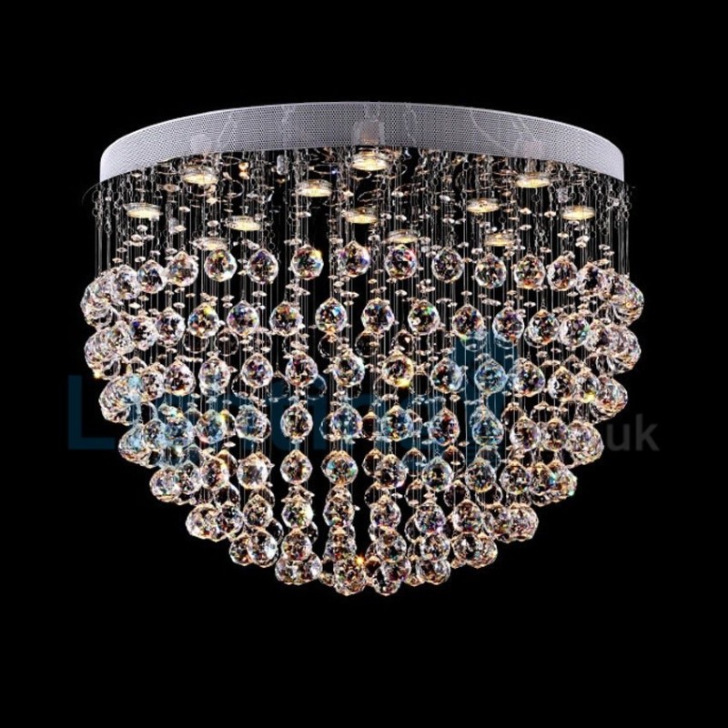 Lustre moderno contemporâneo, luminária pendente embutida, luz de gota de chuva de cristal