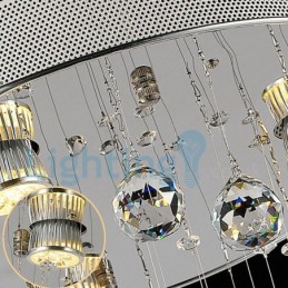 Lustre moderno contemporâneo, luminária pendente embutida, luz de gota de chuva de cristal