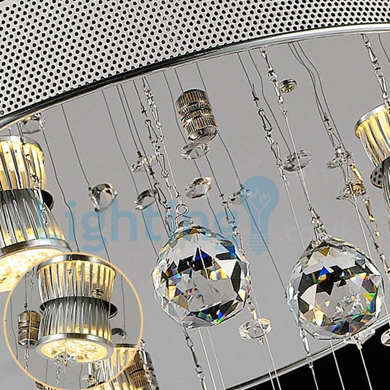 Lustre moderno contemporâneo, luminária pendente embutida, luz de gota de chuva de cristal