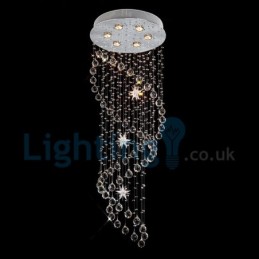 Lustre moderno contemporâneo, luminária pendente embutida, luz de gota de chuva de cristal