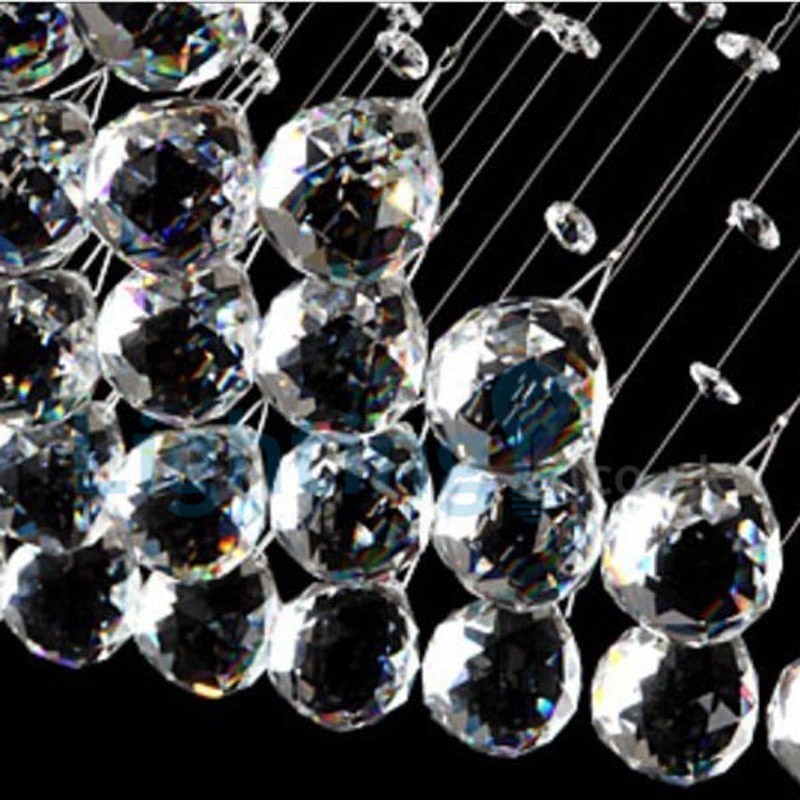 Lustre moderno contemporâneo, luminária pendente embutida, luz de gota de chuva de cristal